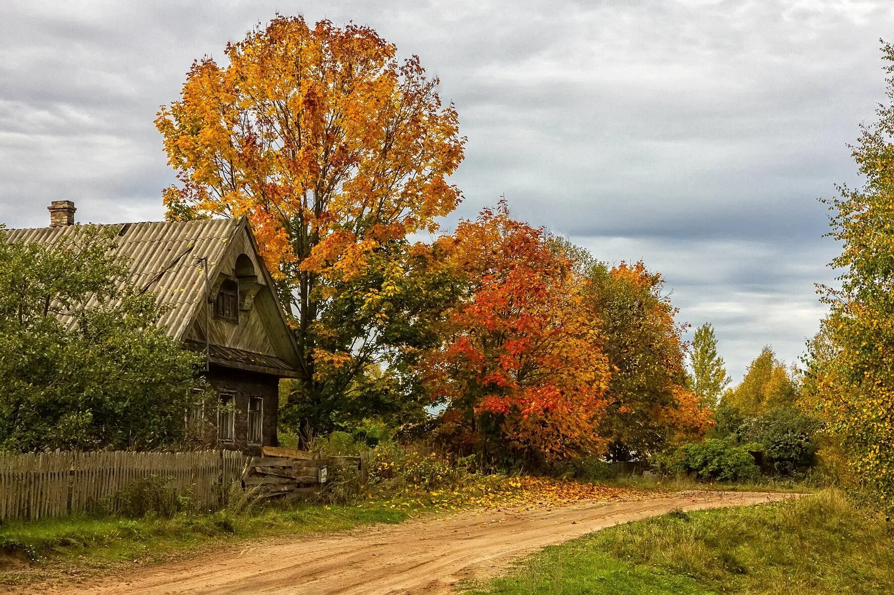 Рассвет осень деревня фото Golden autumn in a typical Russian village Autumn landscape, Landscape artist, L