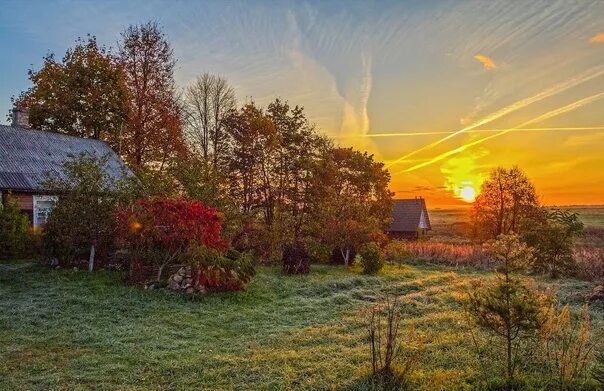 Рассвет осень деревня фото Morning in the Village #Админ@slavpriroda 2022 Славянские красоты VK