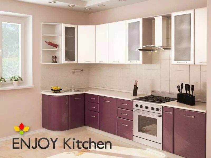 Расцветки кухонь фото Угловая кухня Летиция / Мебельная фабрика "ENJOY Kitchen", г. Санкт-Петербург