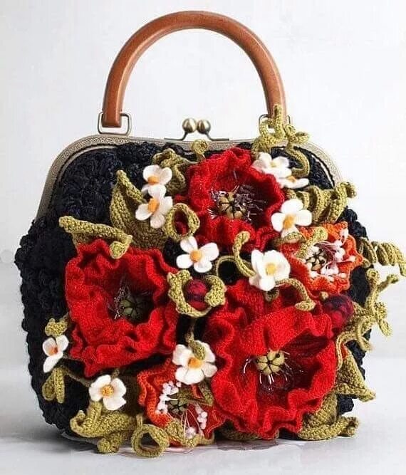 Растение сумки фото Pin by Sahar Hesaraki on genti Handmade bags, Crochet bag, Crochet poppy