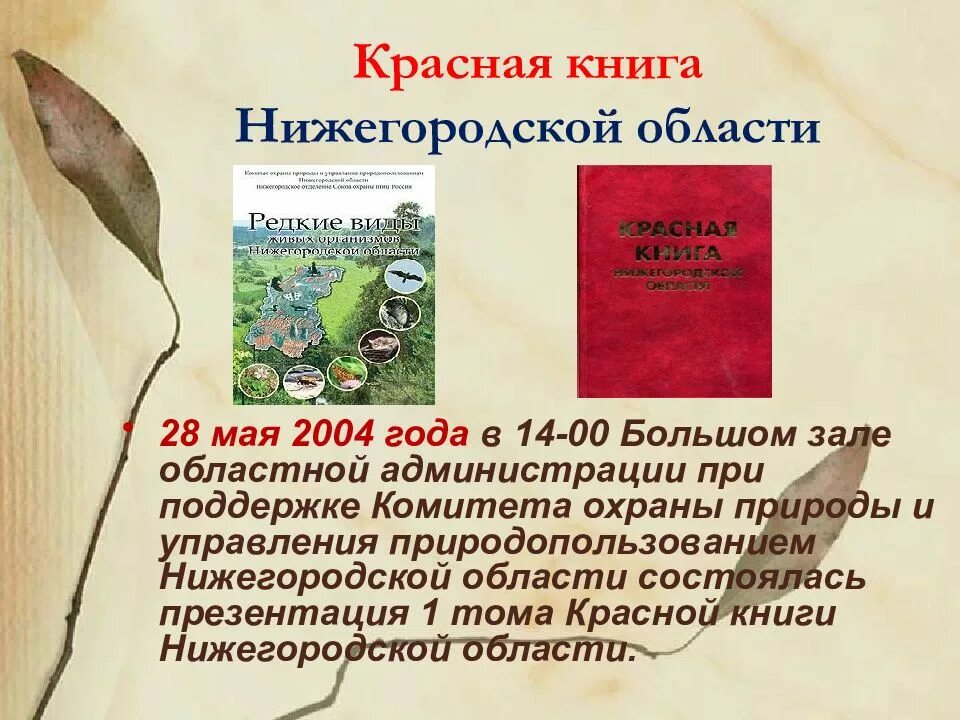 Растения красной книги нижегородской области фото Красная книга Нижегородской области - презентация