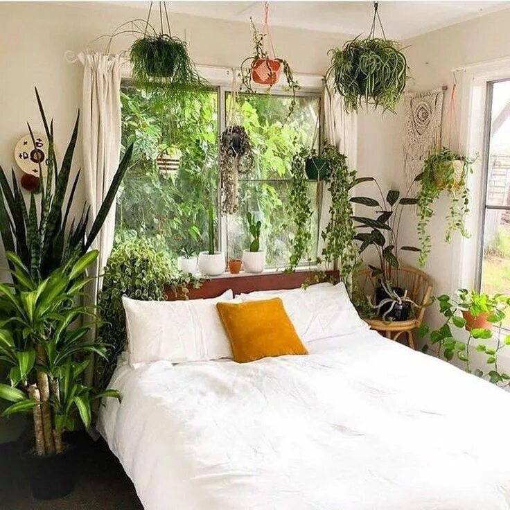 Растения в интерьере комнаты 43+ Amazing Bohemian Bedroom Decor Ideas With Plants #bedroom #bedroomdecor #bed