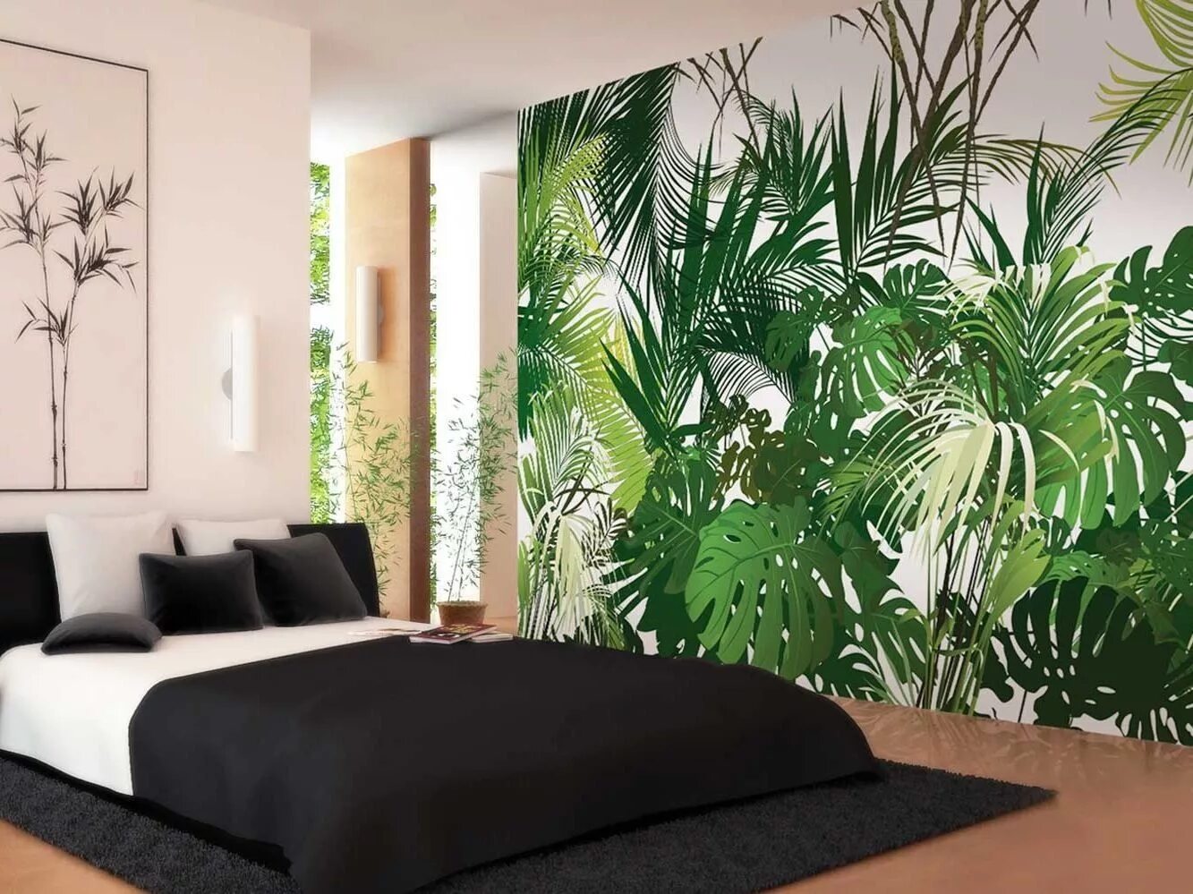 Растительные обои в интерьере Motif non-woven paper wallpaper JUNGLE by LGD01 Colores de casas interiores, Dec