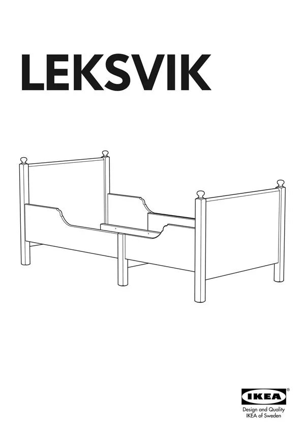 Растущая кровать икеа инструкция по сборке Ikea LEKSVIK EXTENDABLE BED FRAME 38X75" Chambre