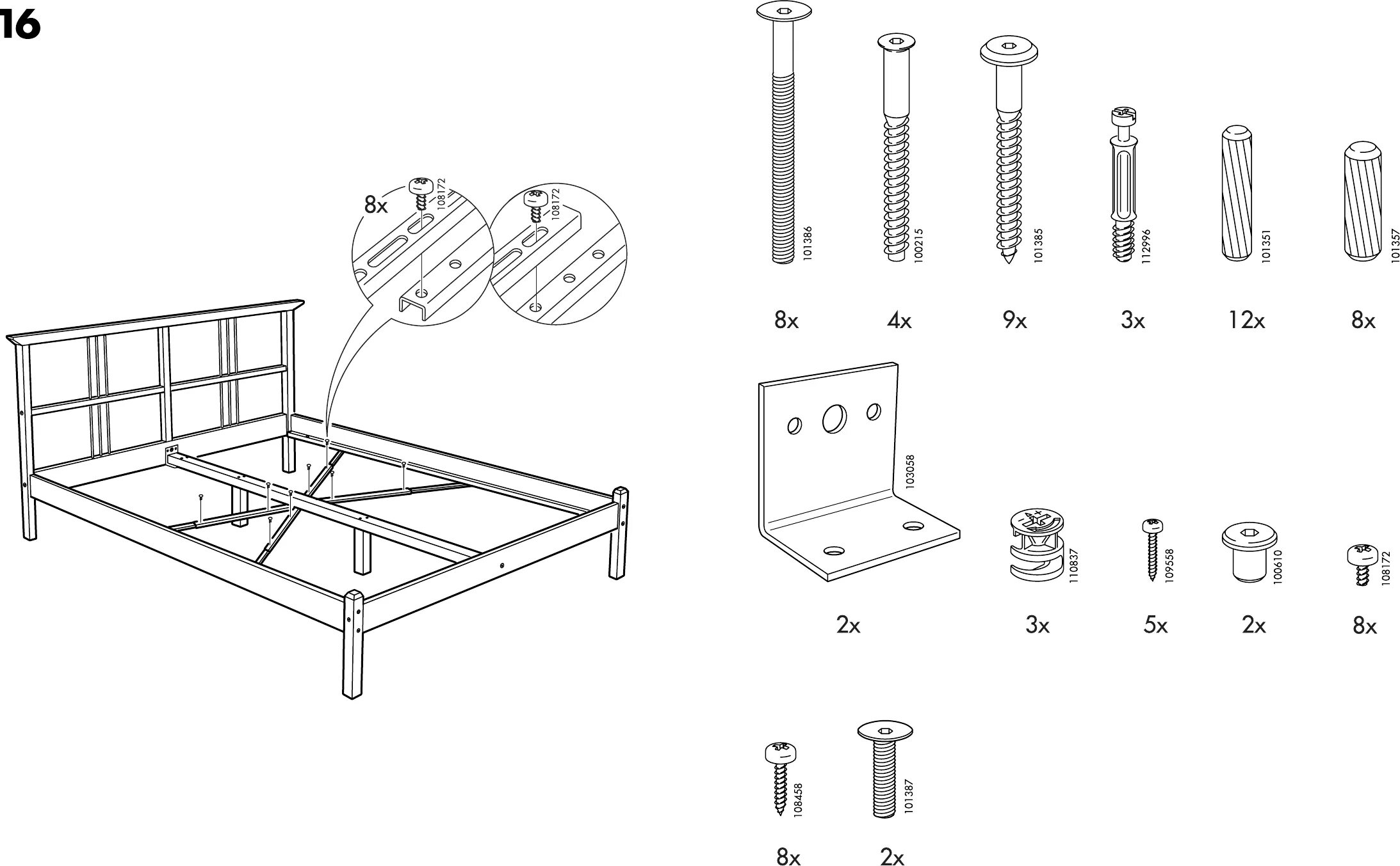 Растущая кровать икеа инструкция по сборке Manual Ikea dalselv bedbodem (page 3 of 8) (English, German, Dutch, Danish, Fren