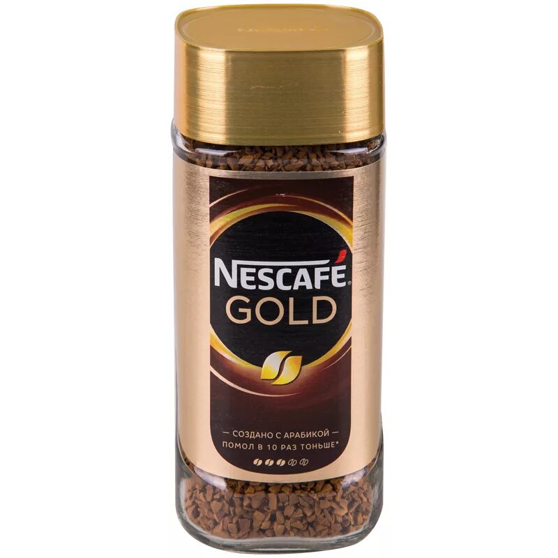 Растворимое кофе баночка в стекле фото Кофе растворимый Nescafe 'Gold', сублимированный, с молотым, тонкий помол, стекл