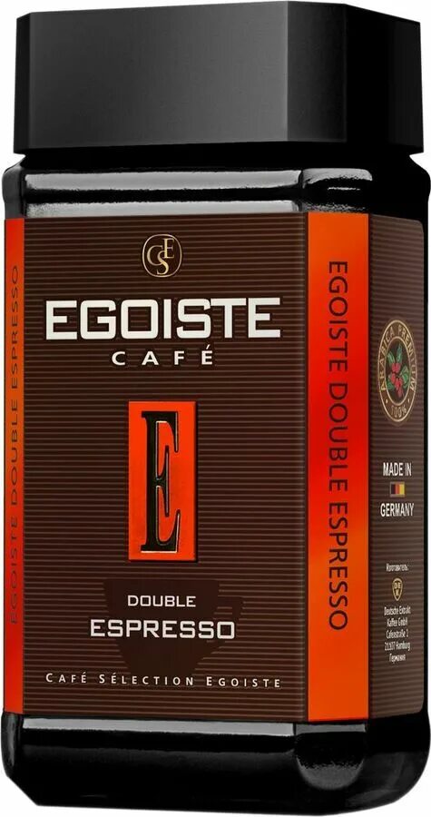 Растворимый кофе эгоист виды описание и фото Кофе Egoiste Double Espresso c/б 100г 1/12, шт * Bushido * EGOISTE *. Растворимы