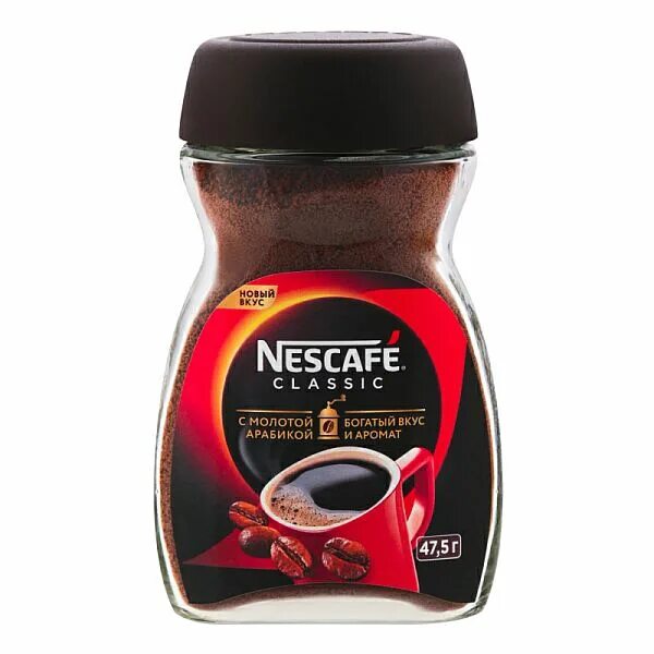 Растворимый кофе фото Каталог Кофе Nescafe Classic 47,5г с молотой арабикой стекло от Универсама "Семь