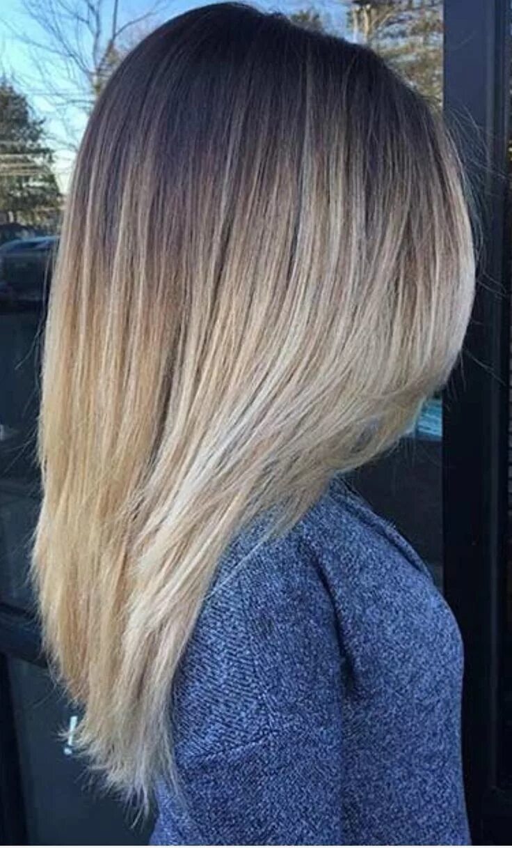 Растяжка на волосы средней длины фото Pin on Cabello color Balayage straight hair, Ombre hair blonde, Ombre hair color