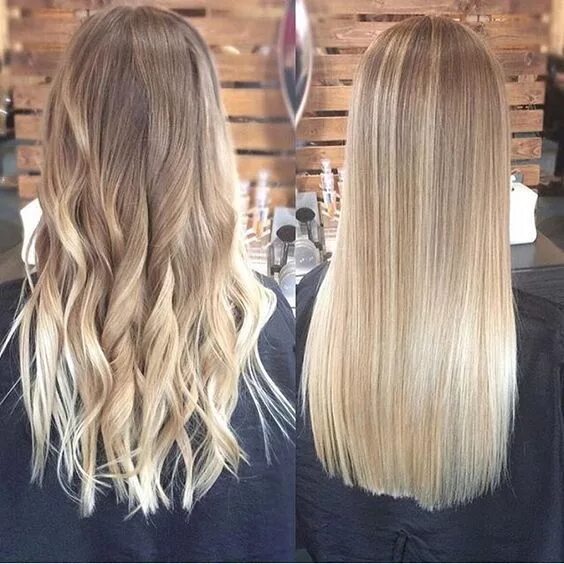 Растяжка светлого цвета фото балаяж на длинные русые волосы Ombre hair blonde, Balayage hair, Long hair color