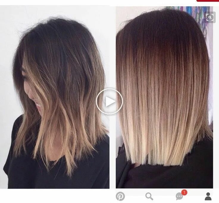 Растяжка цвета на каре фото Couleur de coupe de cheveux - #balayage #color #hair coupe Medium hair cuts, Hai