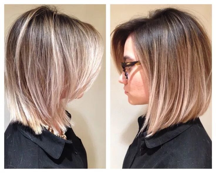 Растяжка цвета на каре фото 15 Highlighted Bob Haircuts Bob-Hairstyle.Com Californianas cabello corto, Corte