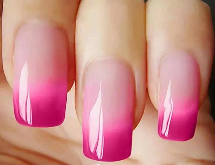 Растяжка цветов маникюр Pink Ombre Mood gel nails, Soak off gel nails, Nails inspiration