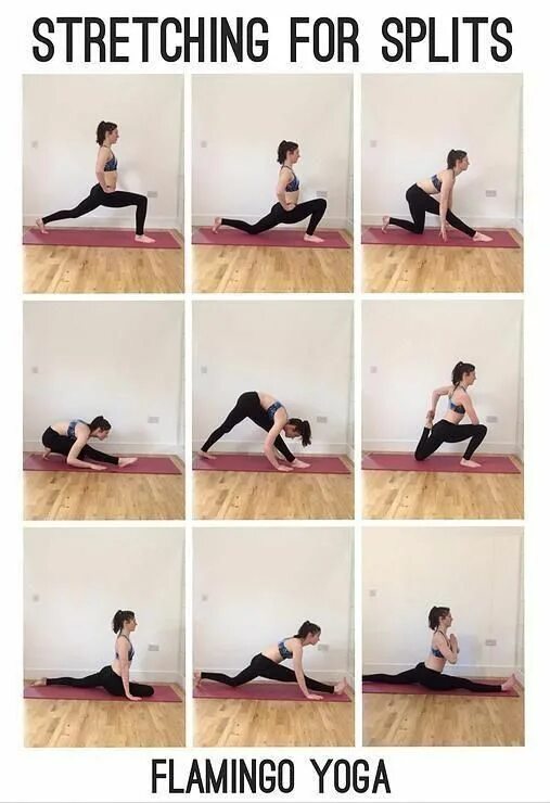 Растяжка в домашних условиях фото Flamingo Yoga How YOU Can Do The Splits! Yoga Blog Fitness Stretches for Splits 