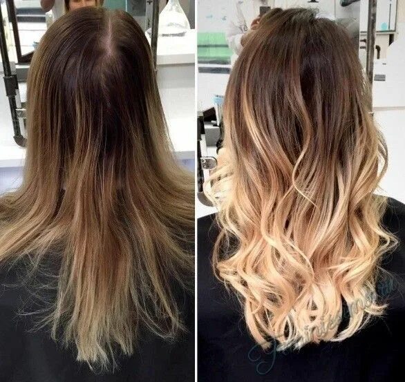 Растяжка волос от темного к светлому фото Pin de Christina 120 en Hair