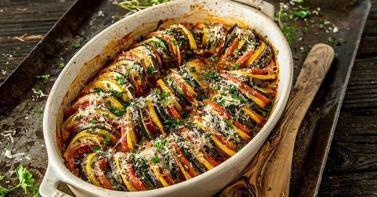 Рататуй с сыром фото SmokedRatatouille Recipe Ratatouille recipe, Ratatouille, Traeger recipes