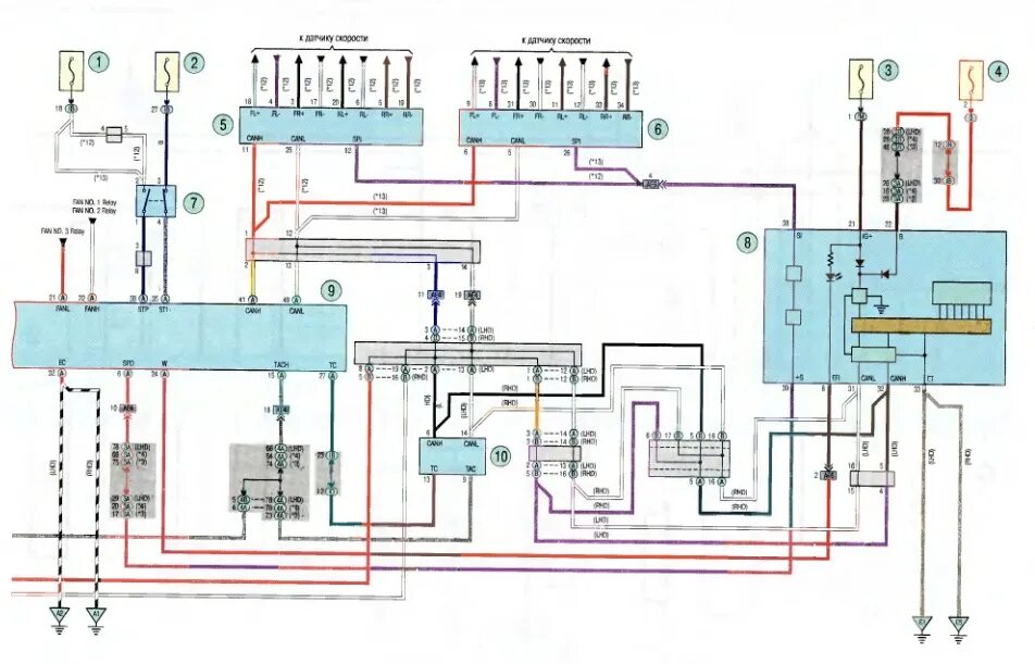 Рав 4 электросхема Wiring diagrams of the Toyota RAV4 engine management system