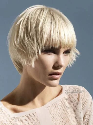 Равномерная стрижка на средние волосы Monofilament Boycuts Young Fashion Short Synthetic Wig Straight blonde hair, Sty