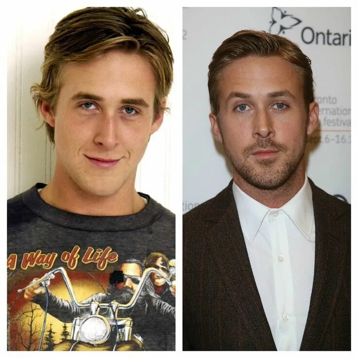 Райан гослинг фото до и после пластики Ryan Gossling b 11/12/1980 Ryan gosling, Celebrity look, Celebrities then and no