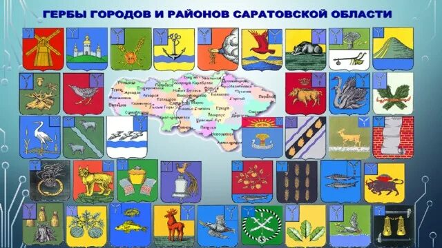 Район гербы фото Гербы городов Саратовской области