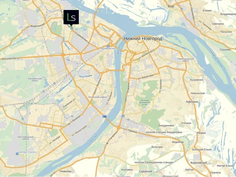 Районы нижнего новгорода фото Нижний новгород с улицами и домами