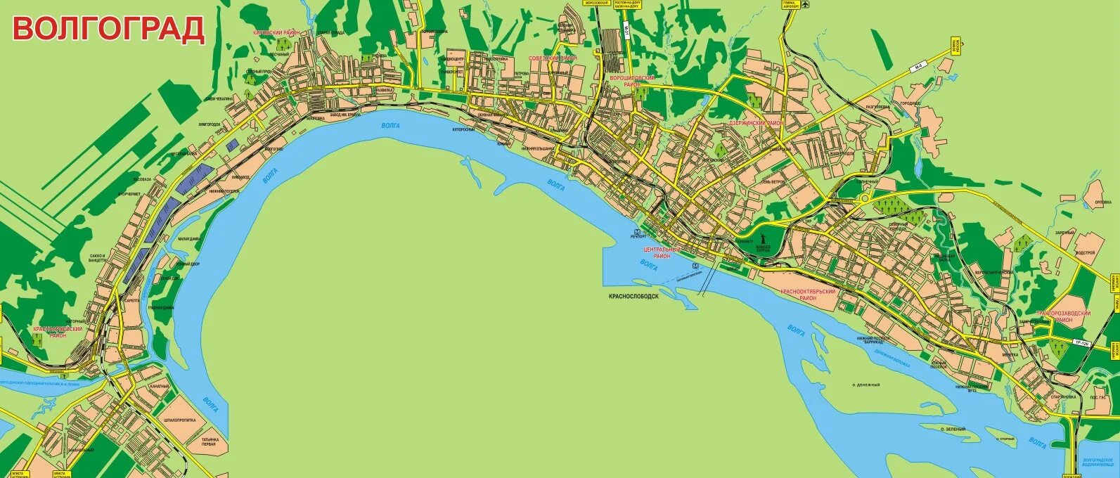 Районы волгограда фото Карта Волгограда (Россия) на русском языке, расположение на карте мира с городам