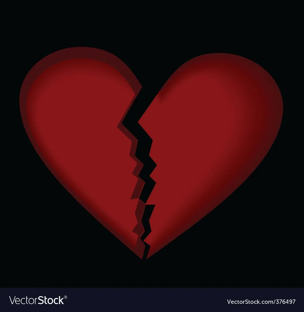 Разбитое сердце фото на аву черное Broken heart Royalty Free Vector Image - VectorStock