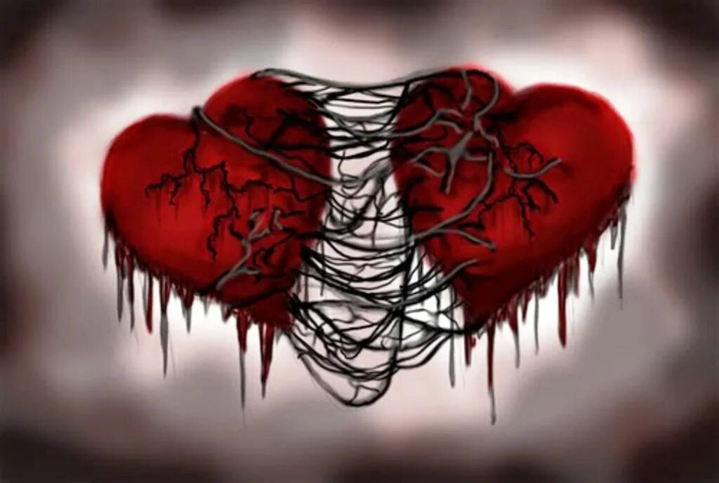 Разбитое сердце фото на аву черное Pin by Gothic Gargoyle on Hearts.....Straight through It Emo love cartoon, Emo l