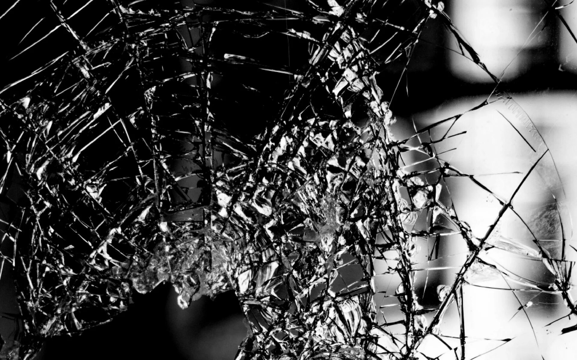 Разбитое стекло фото на телефон обои Download wallpaper 1920x1200 glass, broken, bw, cranny, shards widescreen 16:10 