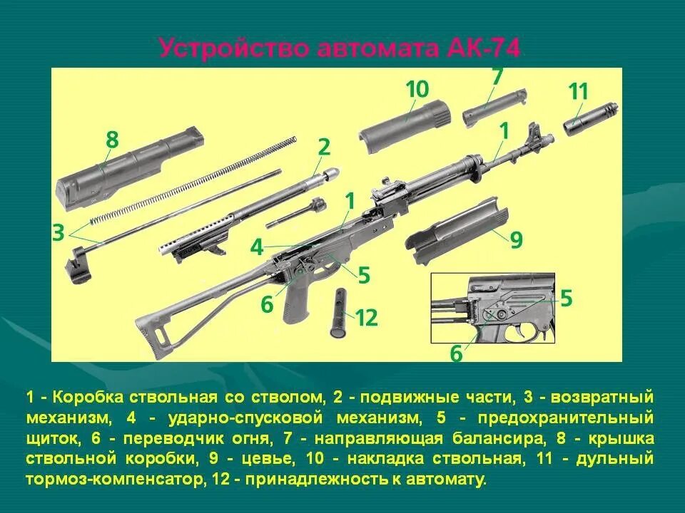 Разборка автомата по порядку и названия Назначение ствольной коробки