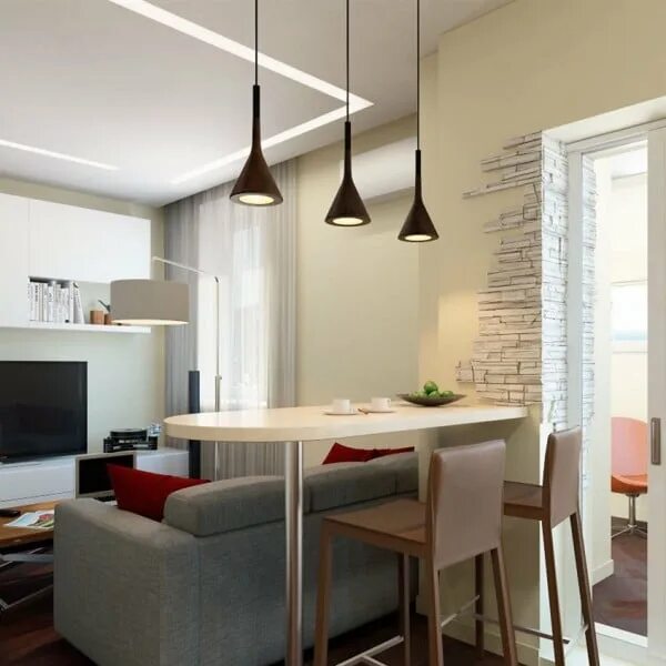 Разделить гостиную и кухню фото Aplomb Pendant Lamp Aplomb Hainging Simig Lighting