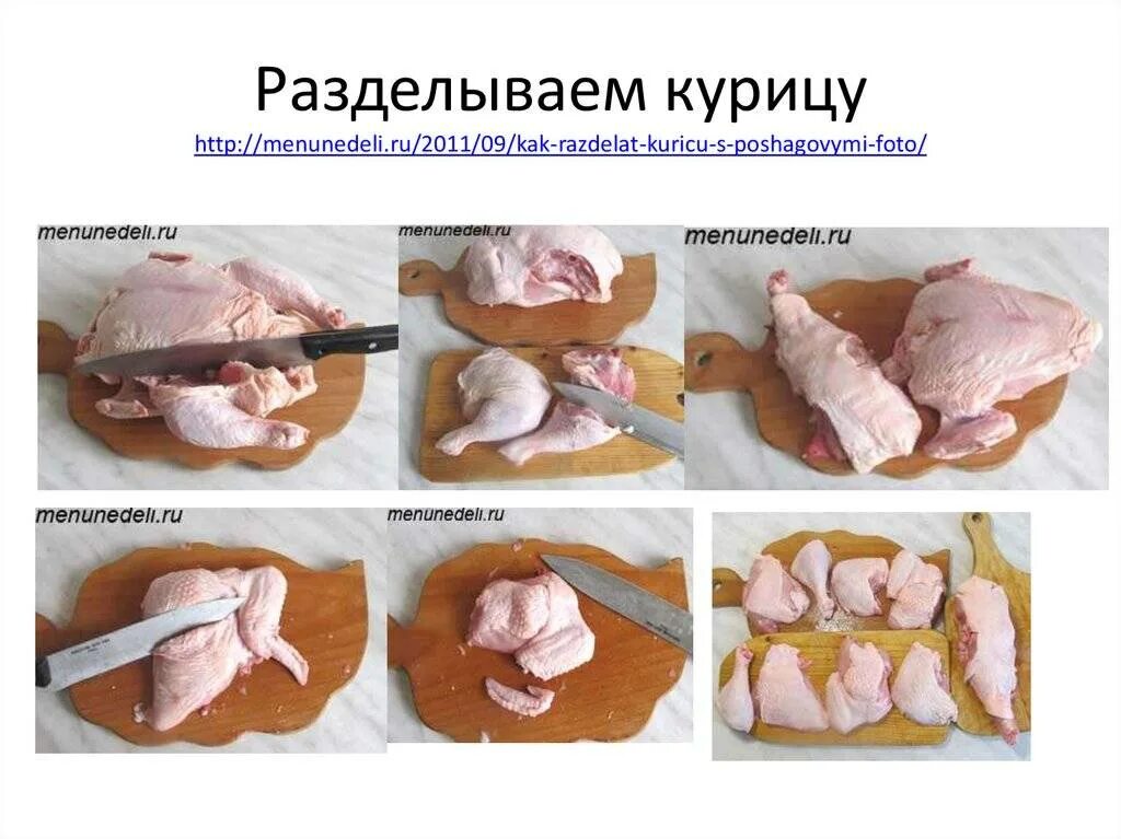 Разделка курицы на части схема фото пошагово Как разделывать курицу: пошаговые инструкции с фото