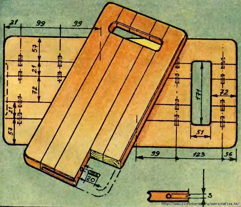Разделочная доска своими руками чертежи фото Чертеж доски фото - DelaDom.ru