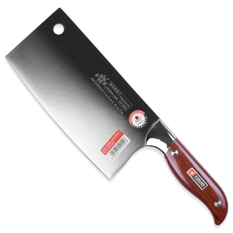 Разделочный нож для мяса фото JINDING Stainless Steel Chop Bone Cut Meat Dual-use Knife Household Multifunctio