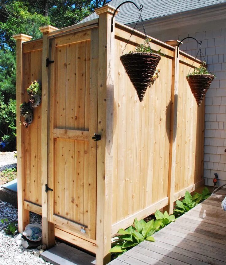 Раздевалка на даче своими руками Outdoor Shower Enclosure Cedar Showers Kits Outdoor Company Outdoor shower enclo