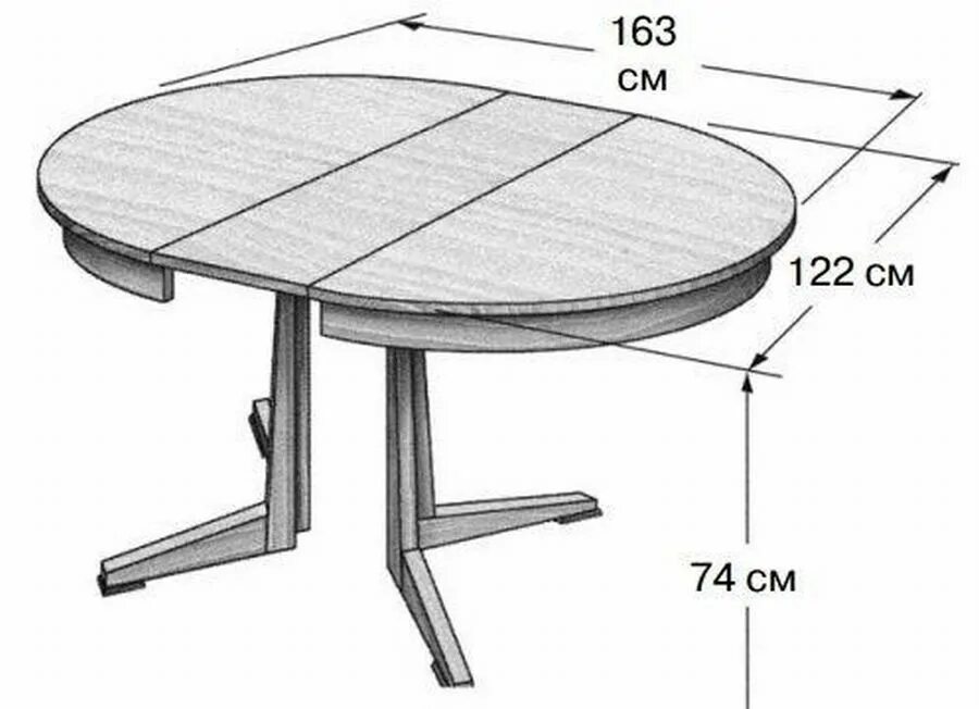 Раздвижной стол своими руками чертежи и схемы Картинки СТОЛ ИМЕЕТ КРУГЛУЮ СТОЛЕШНИЦУ С ДИАМЕТРОМ