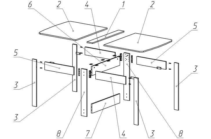 Раздвижной стол своими руками чертежи и схемы Как собрать стол-трансформер: корпус, подъёмный механизм, столешницу, подстолье