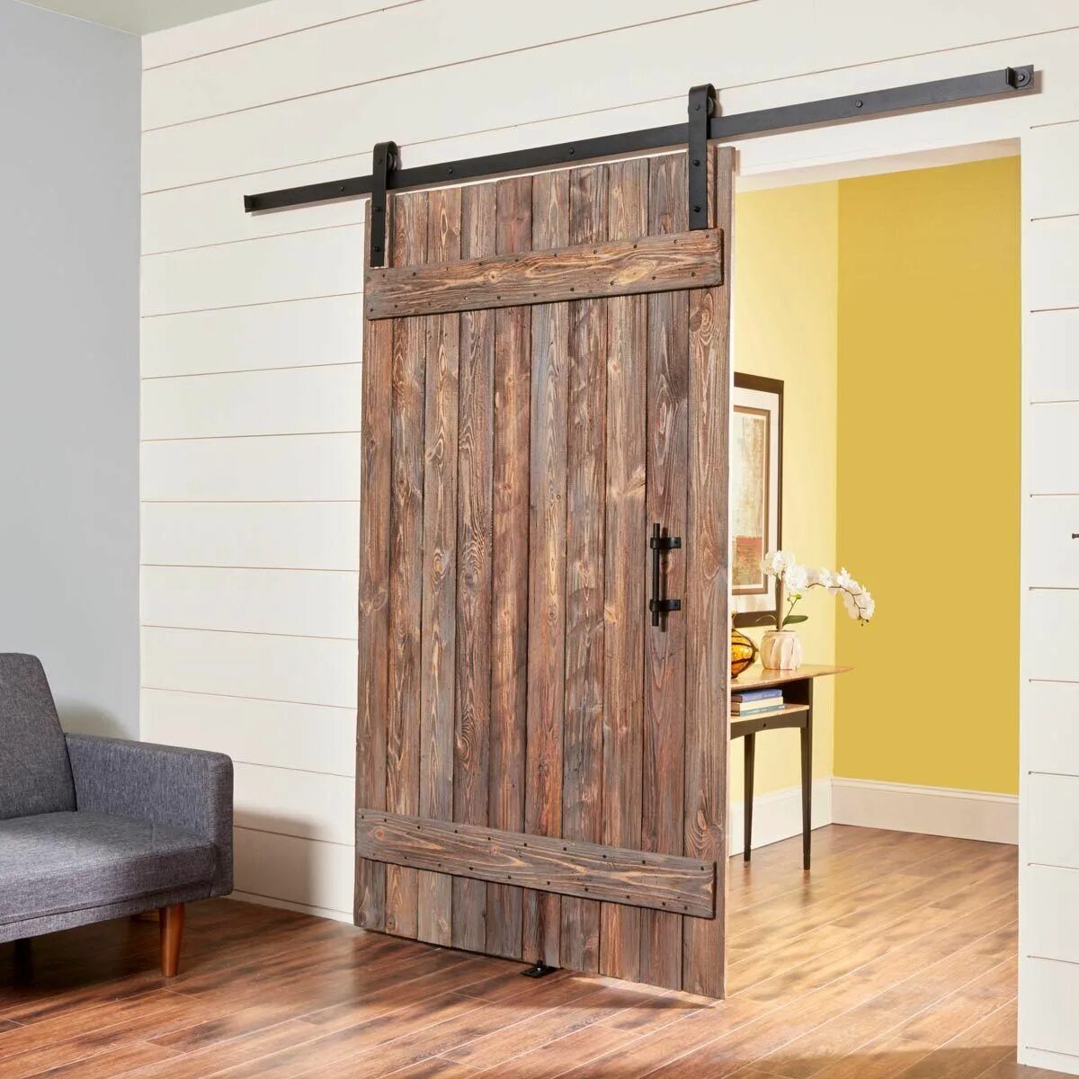 Раздвижные двери своими руками фото How to Make a DIY Rustic Barn Door and Hardware Rustic barn door, Diy sliding ba