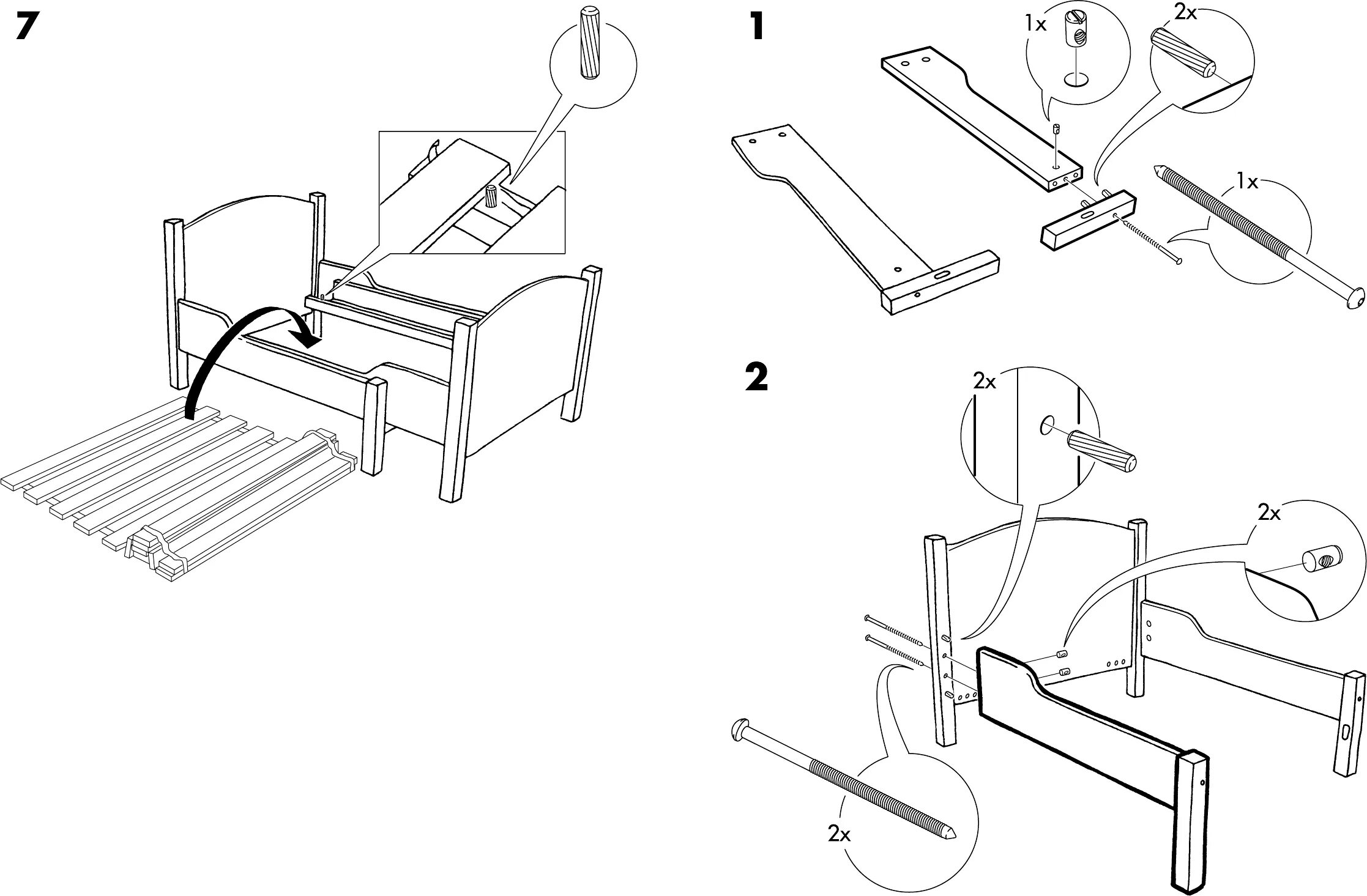 Раздвижные кровати икеа инструкция по сборке Bedienungsanleitung Ikea Ateles meegroeibed (Seite 3 von 4) (Deutsch, Englisch, 