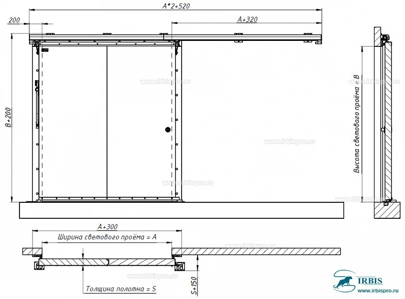 Раздвижные своими руками чертежи Холодильные откатные двери Ирбис ОД(КС)-800.1800 С/Т купить в Новосибирске от пр