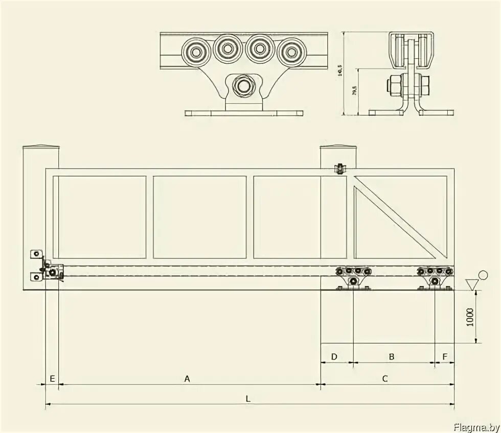 Раздвижные ворота ролики своими руками чертежи Архив: Комплект для откатных ворот Came M с черной шиной. (Италия). - Купить в М