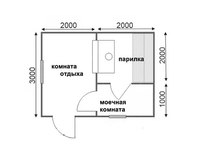 Размер бани 3х4 чертеж Баня из бруса 3 на 4 (Б-4) под ключ: проекты и цены - купить в Санкт-Петербурге