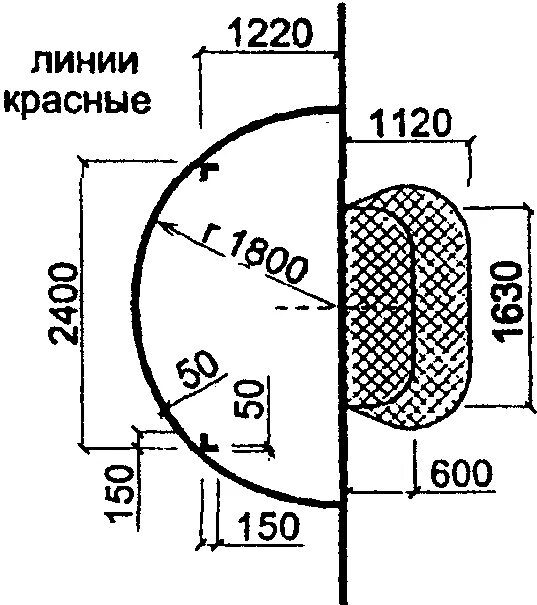 Размер хоккейных ворот с шайбой чертеж "СП 31-112-2007. Физкультурно-спортивные залы. Часть 3. Крытые ледовые арены" (у