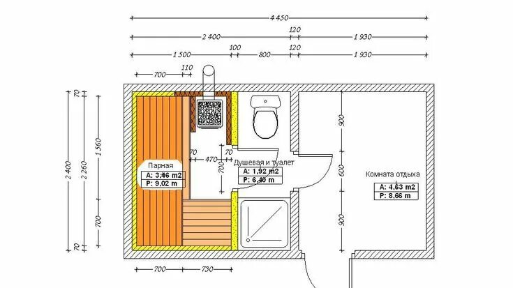 Размер парилки в бане чертежи Pin on Arhitectură Sauna room, Sauna design, Cottage plan