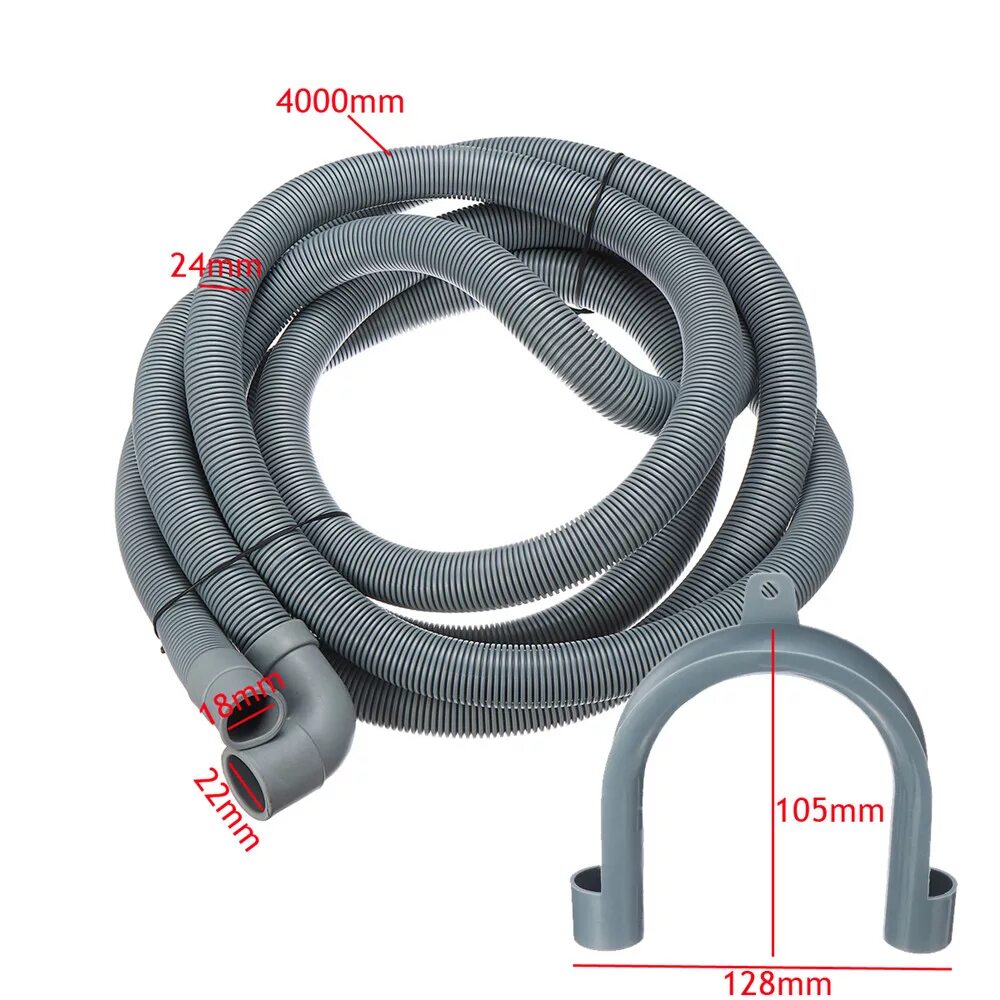 Размер подключения шланга стиральной машины 4M Wash Machine Dishwasher Drain Hose Outlet Water Pipe Flexible Exten - Electro