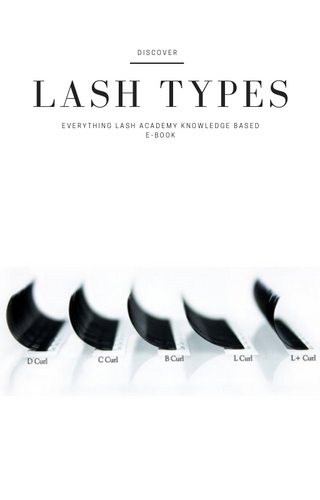 Размер ресниц для наращивания и изгиб фото LASH TYPES: EYELASH EXTENSIONS E-BOOK Everything Lash