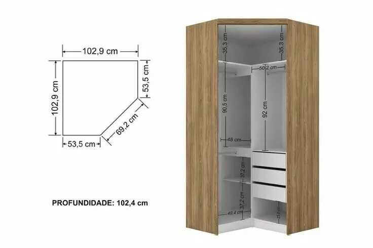 Размер углового шкафа в прихожую фото Pin em moveis Layout de armário, Projeto de quarto pequeno, Closet em l