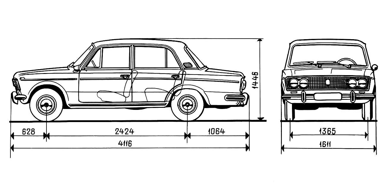 Размер ваз 2107 фото Размеры ВАЗ-2103 - Lada 21033, 1,3 л, 1979 года другое DRIVE2