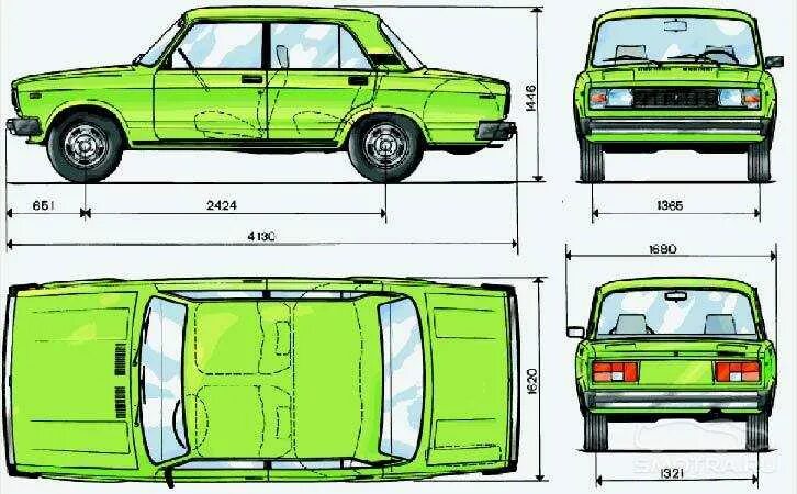 Размер ваз 2107 фото Схема кузова ваз 2107 - фото