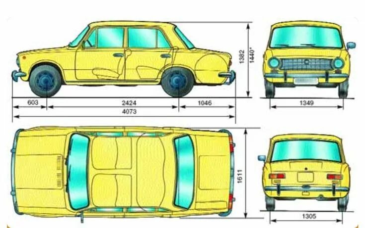 Размер ваз 2107 фото Габариты ВАЗ 2101 Ремонт, Ваза